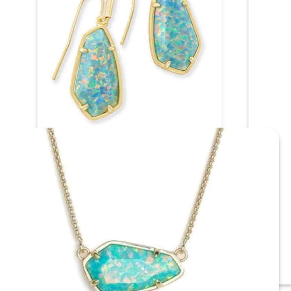 Kendra Scott Aqua Kyocera Opal Set